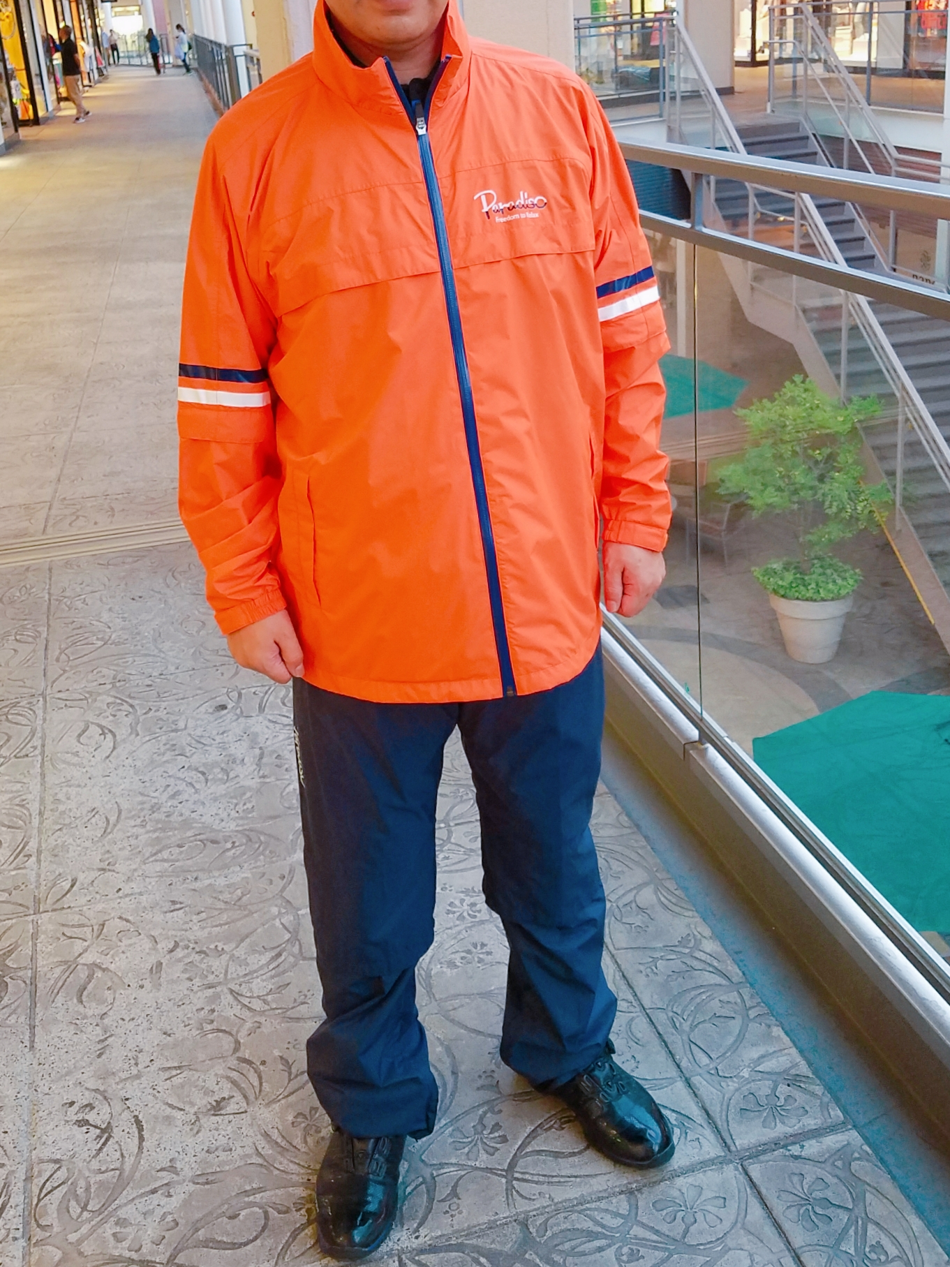 PARADISO パラディーゾ ゴルフ レインウェア オレンジ系 Size LL